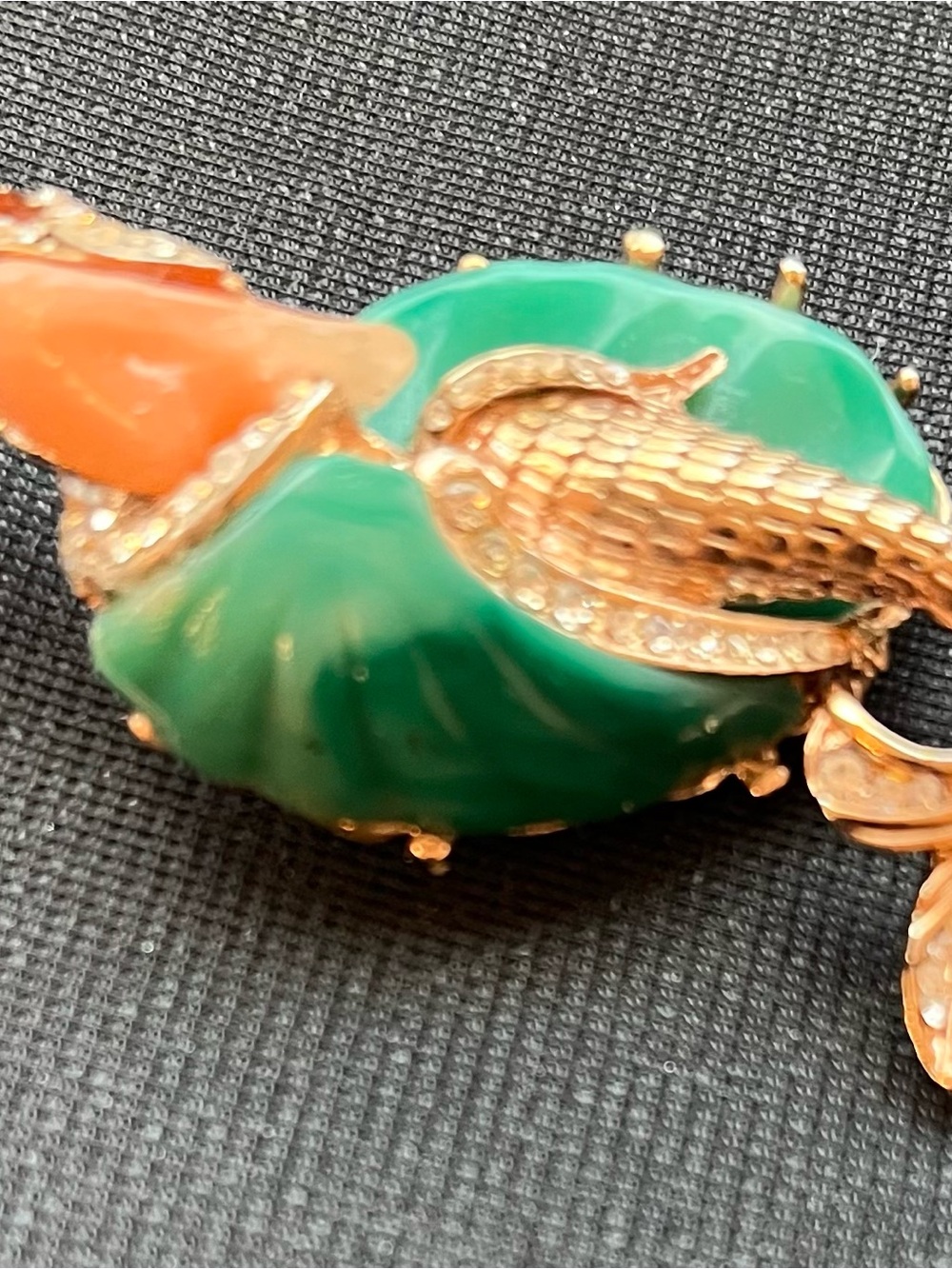 Vintage Hattie Carnegie Mermaid Clam shell Rhinestone Brooch - Picture 4 of 5